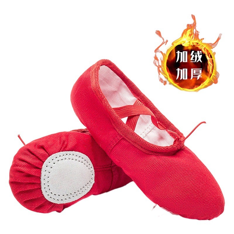 Children''s Dance Shoes with Velvet Lining for Autumn and Winter, Girls'' Pink Dance Shoes, Soft-Soled Practice Shoes, Thickened Ballet Shoes for Girls - Image 2