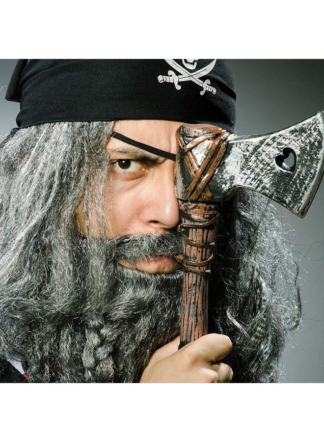 mehron Makeup Crepe Hair 12-inch Braid (Light Grey) - Image 2