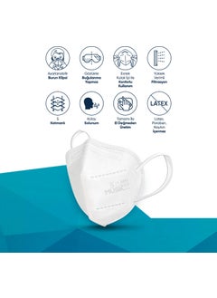 MUSK FFP2/N95 Mask White Color 50 Pieces  - Image 4