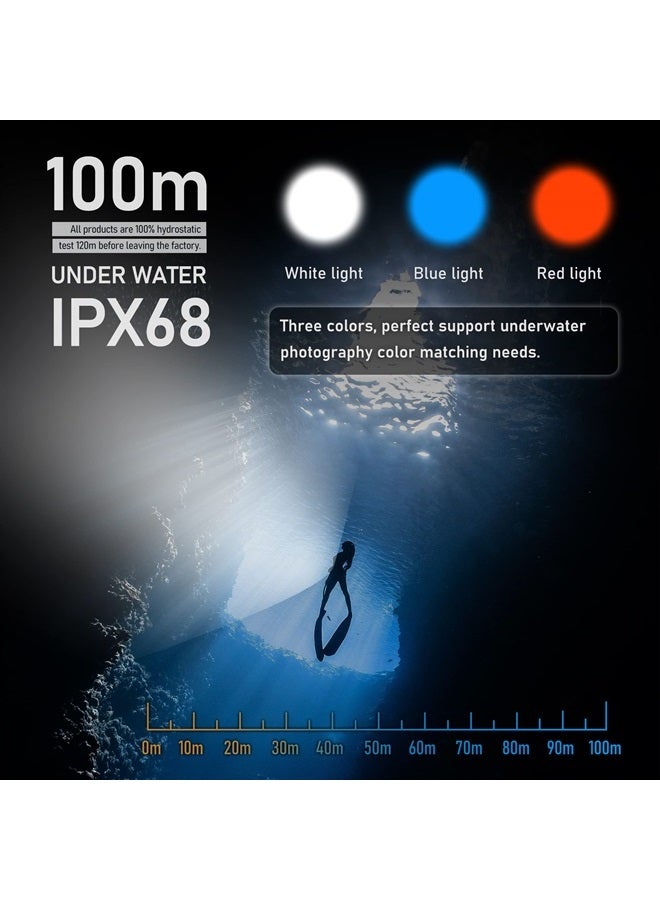 LetonPower Diving Flashlight,LetonPower L24 12000Lumens Dive Light,100m Underwater Video Light, Scuba Dive Lights, Underwater flashlights with Type-C Charging for Professional Under Water Sports - Image 4