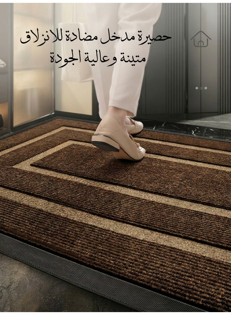 uoobox Large Front Door Mat Outside Entrance Indoor Doormat, 90 x 60cm Outdoor Mats, Outdoor Door Mats For Outside Entry, Indoor Rugs for Entryway, Home Decor, Sturdy Natural Rubber Entry Mat, Brown - Image 3