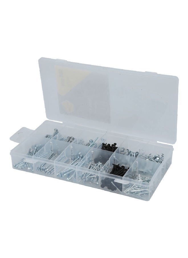 HONEYBEE - 565-Piece Nails Kit Black and Silver 13.2 x 3.233 x 23.4 cm ZY6855 - Image 1