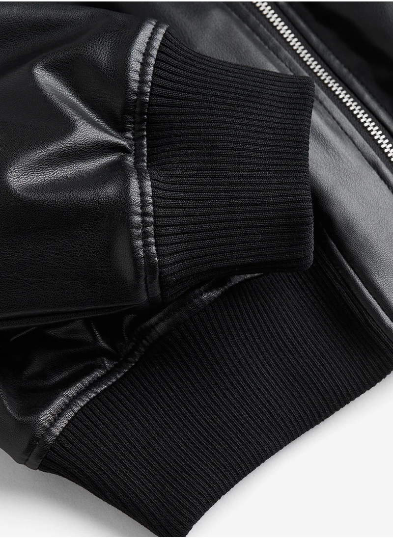 اتش اند ام Shoulder-Pad Coated Bomber Jacket