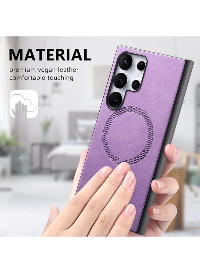 S-TOP Case For Samsung Galaxy A34 5G Solid Color Retro Magsafe PU Back Cover Phone Case - Image 5