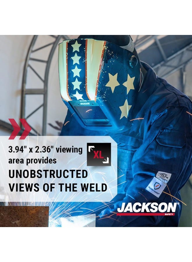 Jackson Safety خوذة لحام هكسل-100 فائقة الخفة مع فلتر تعتيم تلقائي رقمي متغير، نايلون، هالو إكس، نجوم وندوب، حجم عالمي، 46101 - Image 5