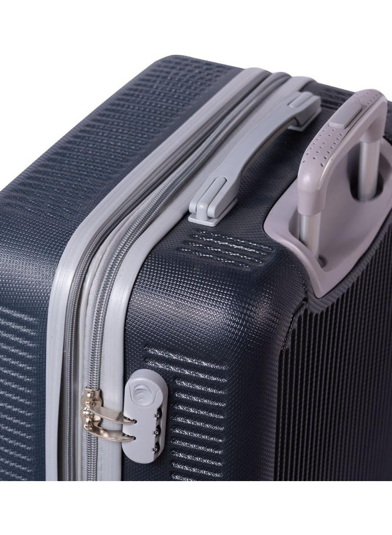 Complete 3-piece luggage set – hard, rust-resistant, and shockproof construction – dark blue color - Image 4