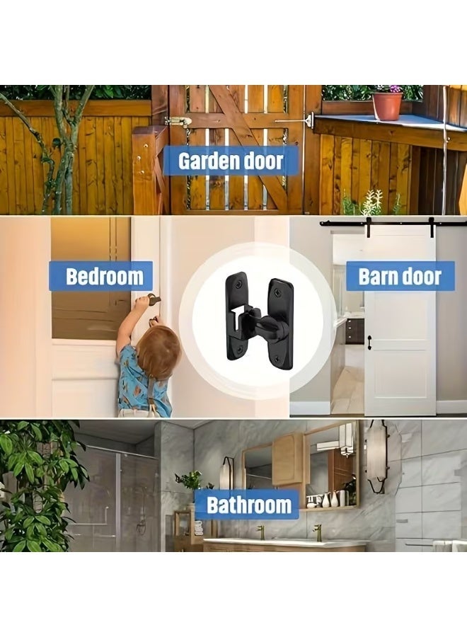 NIBEMINENT 2-Piece Heavy-Duty Security Door Lock Handle, Commercial/Residential Grade Security Bolt Lock with Anti-Pry Features, Adjustable Sliding Insert at 90°/180°, Includes Screws, Manual Operation, ReinforcHeavy-Duty Security Door Lock Handle, Commercial/Residential Grade Security Bolt Lock with Anti-Pry Features, Adjustable Sliding Insert at 90°/180°, Includes Screws, Manual Operation, Reinforced Durable Structure Suitable for Bathrooms, Homesed Durable Structure Suitable for Bathrooms, Homes - Image 3