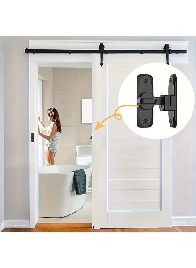 NIBEMINENT 2-Piece Heavy-Duty Security Door Lock Handle, Commercial/Residential Grade Security Bolt Lock with Anti-Pry Features, Adjustable Sliding Insert at 90°/180°, Includes Screws, Manual Operation, ReinforcHeavy-Duty Security Door Lock Handle, Commercial/Residential Grade Security Bolt Lock with Anti-Pry Features, Adjustable Sliding Insert at 90°/180°, Includes Screws, Manual Operation, Reinforced Durable Structure Suitable for Bathrooms, Homesed Durable Structure Suitable for Bathrooms, Homes - Image 5