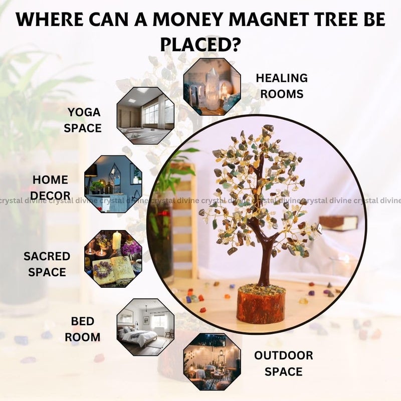 Crystal Divine Money Magnet Crystal Tree Handmade Home Decor Items Bonsai Showpiece Vastu Gift Decoration Hall Healing Crystals Gifts 6 Cm 26 Cm - Image 4