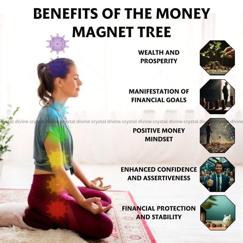 Crystal Divine Money Magnet Crystal Tree Handmade Home Decor Items Bonsai Showpiece Vastu Gift Decoration Hall Healing Crystals Gifts 6 Cm 26 Cm - Image 2