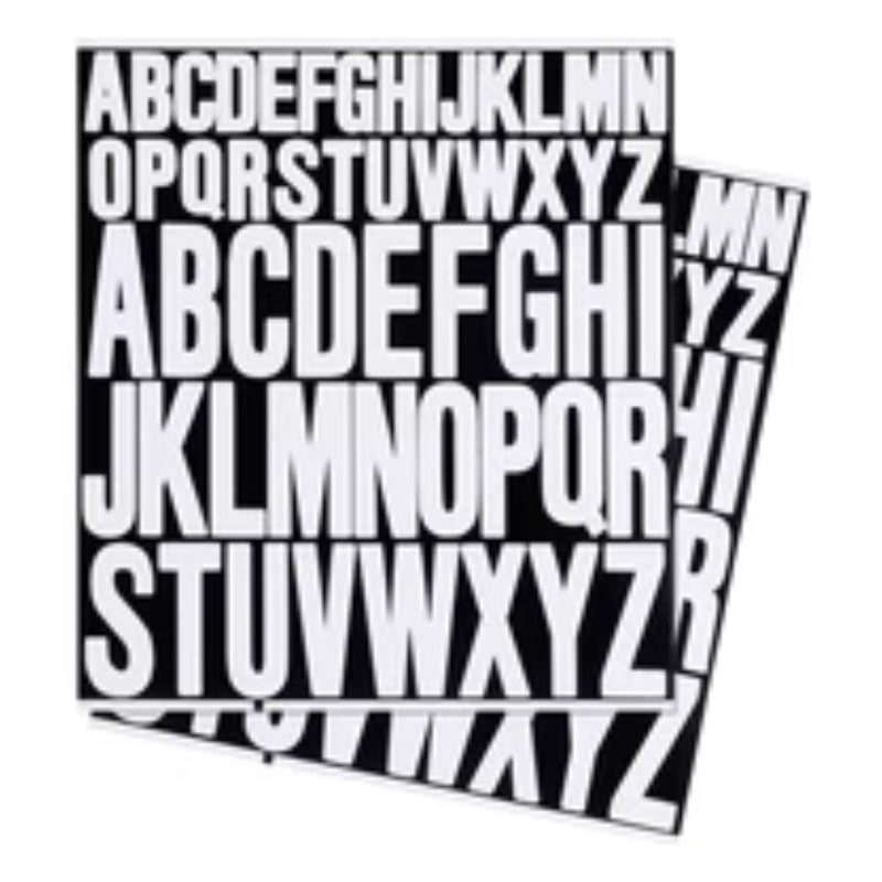 White Alphabet Decals 12 Sheets 1 Inch 2 Inch Vinyl Letter Stickers - Waterproof Self Adhesive Letters for Scrapbook Craft Label - Image 1