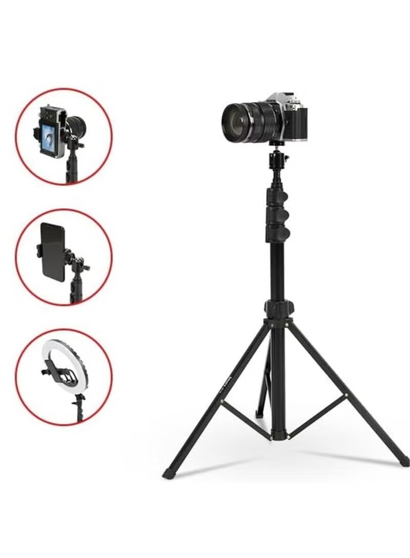 Jmary MT39 61inch Aluminum Extendable Cell Phone Tripod Stand with Selfie Stick Tripod and Phone Clip - Image 2