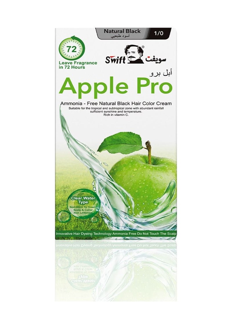 Swift Apple Pro Ammonia free Hair Color Cream Natural Black 100mlx2 