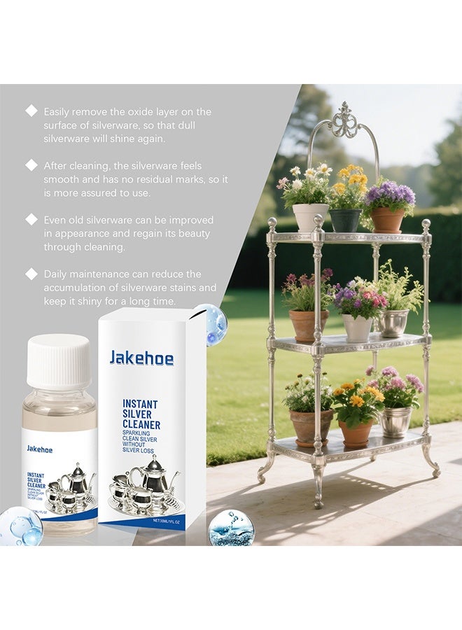 Jakehoe Instant Silver Cleaner, Instant Silver Cleaner For Home & Kitchen Use, Instant Silver Cleaner Without Silver Loss (Silver Polish) 30ml - Image 3
