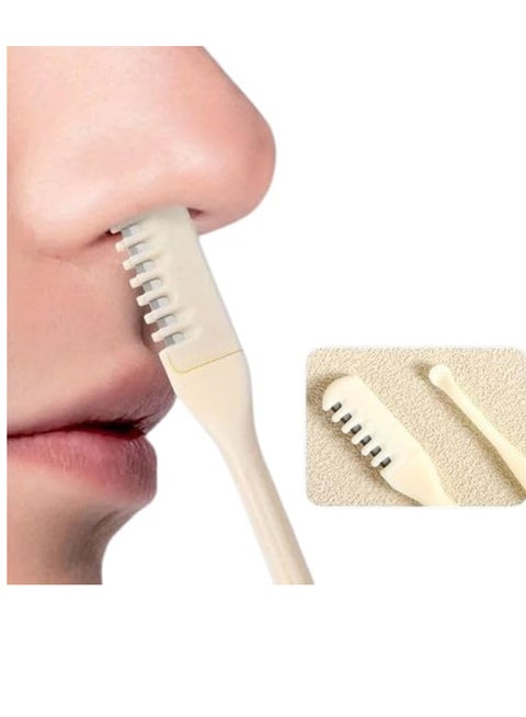 Nasal Hair Clipper, Nasal Hair Cutter New Knife, Nose Hair Removal Tool, Electricity Free, Hygienic (Off White, 3 Pack)