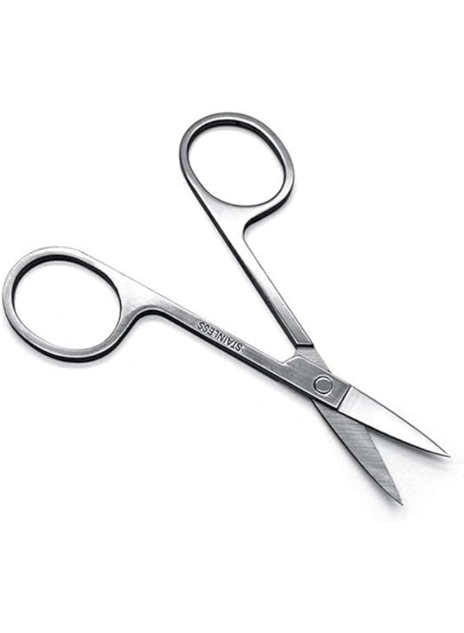 Small Eyebrow Scissors All Purpose - Mini Women's Grooming Metal Steel Curved Cutting Scissors for Brow, Lash, Nose Hair, Mustache, Nail, Craft - Image 3