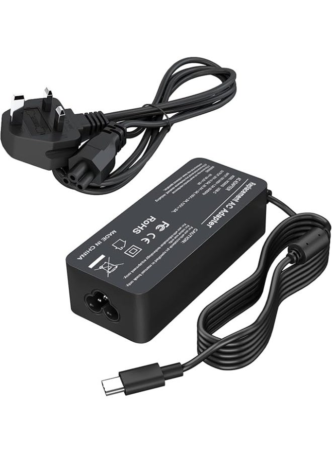 Terabyte 65W/45W USB C Power Adapter Charger, Portable Type C PD Laptop Charger Power Supply Cord for MacBook/Pro/Air, Lenovo ThinkPad Chromebook,ASUS, Acer, Dell, Huawei, HP and Other Devices with Type C Port - Image 1