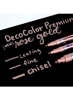 Like-It like it Marvy Uchida DecoColor Premium Paint Marker Chisel Tip Set of 4 Copper Gold Rose Gold Silver  - Image 4
