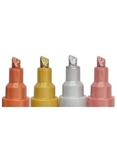 Like-It like it Marvy Uchida DecoColor Premium Paint Marker Chisel Tip Set of 4 Copper Gold Rose Gold Silver  - Image 3
