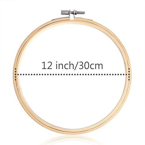 Caydo 12 Inch Embroidery Hoop Circle Cross Stitch Hoop Ring for Art Craft Handy Sewing - Image 3