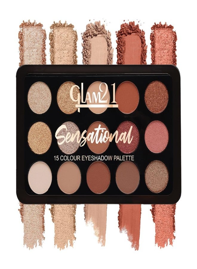 جلام 21 باليت ظلال العيون الرائعة من Glam21 | 15 لونًا | أصباغ فائقة النعومة | ظلال عيون دخانية | تدوم طويلًا | 14 غرام - 02 - Image 1