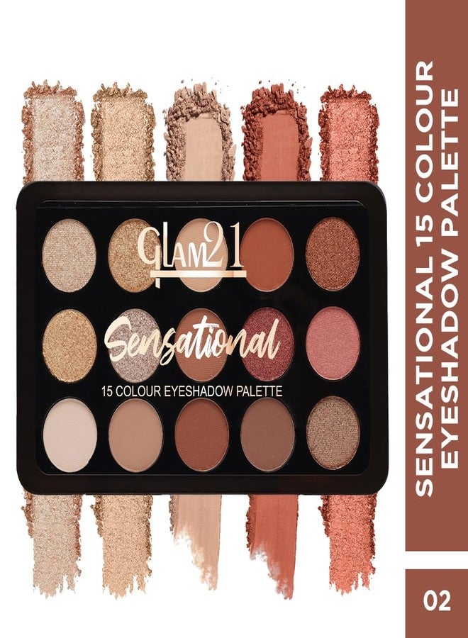 جلام 21 باليت ظلال العيون الرائعة من Glam21 | 15 لونًا | أصباغ فائقة النعومة | ظلال عيون دخانية | تدوم طويلًا | 14 غرام - 02 - Image 2