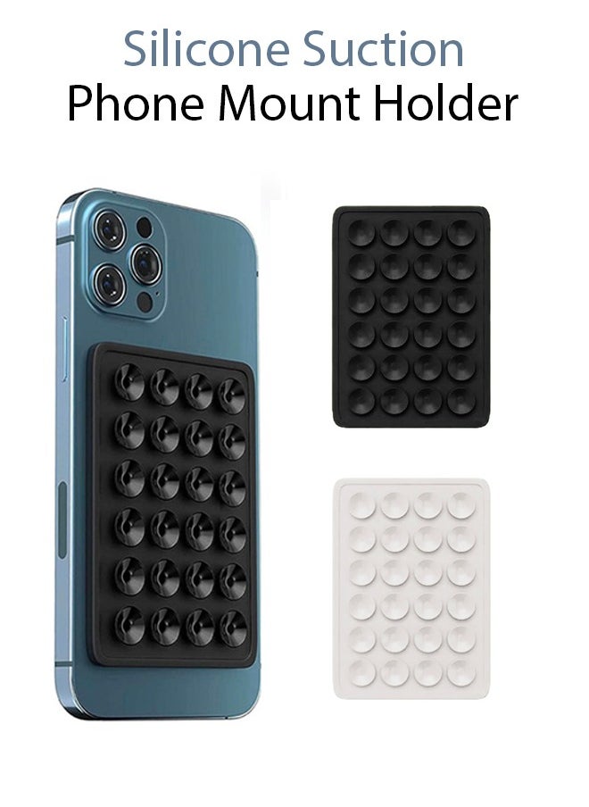 LEEKA 2 Pcs Pack if Silicone Pads in Black and White with Retail Poly Packing Bag Premium Non Slip Phone Mounting Accessories for Secure Grip Stable Viewing and Versatile Use Pad  - Image 1