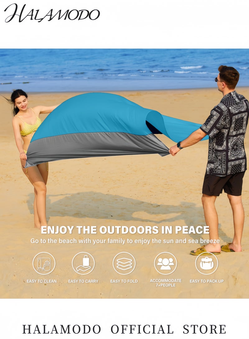 HALAMODO Beach Blanket Waterproof Sandproof Large Oversized Sand Free Beach Mat Portable Picnic Mat for Travel Camping Hiking Picnic Lightweight and Durable Family Water Resistant Mat  - Image 2