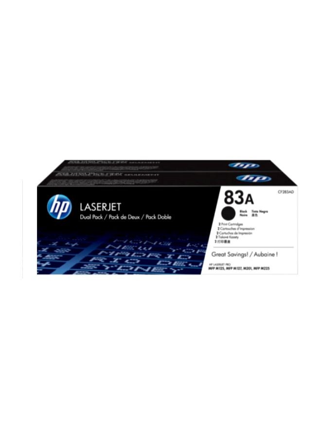 HP مجموعة مكونة من خرطوشتين حبر 83A لطابعة ليزر جيت أسود - Image 2