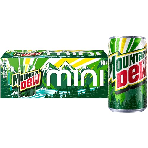 Mountain Dew Soda, Mini Cans, 7.5 Fl Oz (Pack of 10) - Image 1