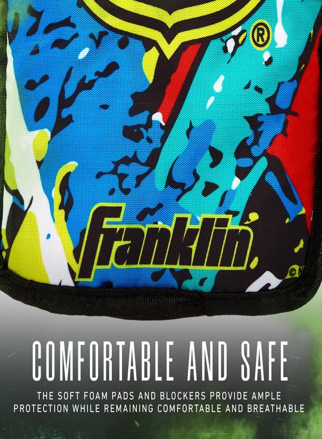 Franklin Sports NHL Youth Knee Hockey Goalie Pads + Helmet Set - Kids Knee + Mini Hockey Goalie Gear + Equipment - (2) Leg Pads, Catch Glove, Blocker + Mask Included - Graffiti - Image 4