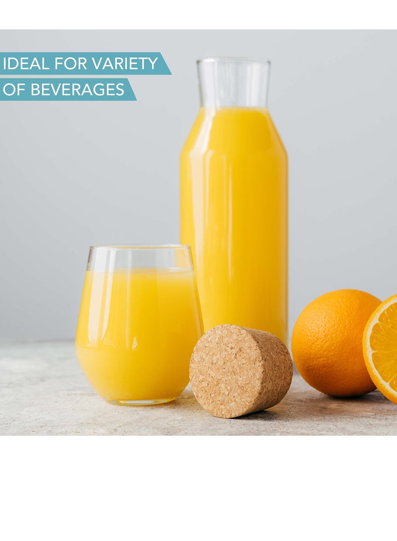 SYOSI Glass Carafe Bottles 1200ml Glass Bottles with Cork Lid Heat Resistant Cold Brew Tea Water Bottle Hot Cold Beverages Laundry Detergent Milk Juice Nuts Fruits StorageBottles - Image 2