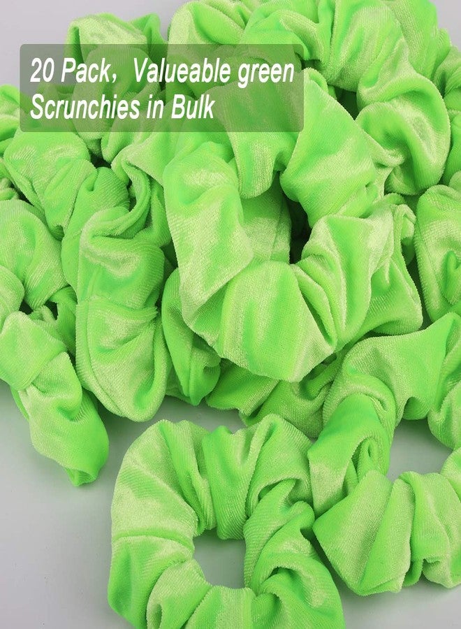 Didder 20 Pcs Hair Scrunchies Solid color Soft Scrunchies Hair Ties Green Velvet Scrunchy Elastics Bobbles Ropes Scrunchie Hair Bands for Women Girls - Image 4
