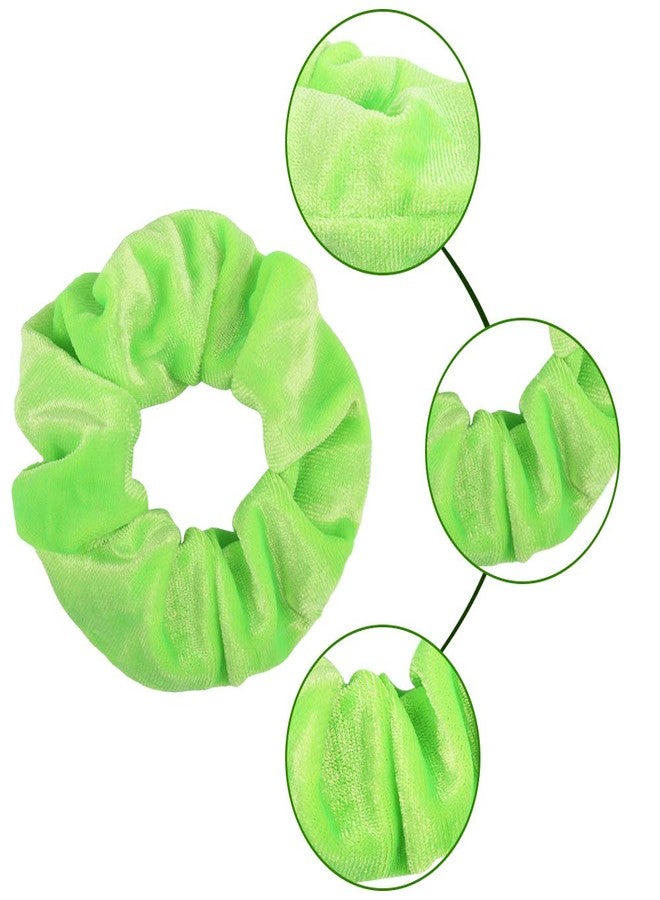 Didder 20 Pcs Hair Scrunchies Solid color Soft Scrunchies Hair Ties Green Velvet Scrunchy Elastics Bobbles Ropes Scrunchie Hair Bands for Women Girls - Image 3