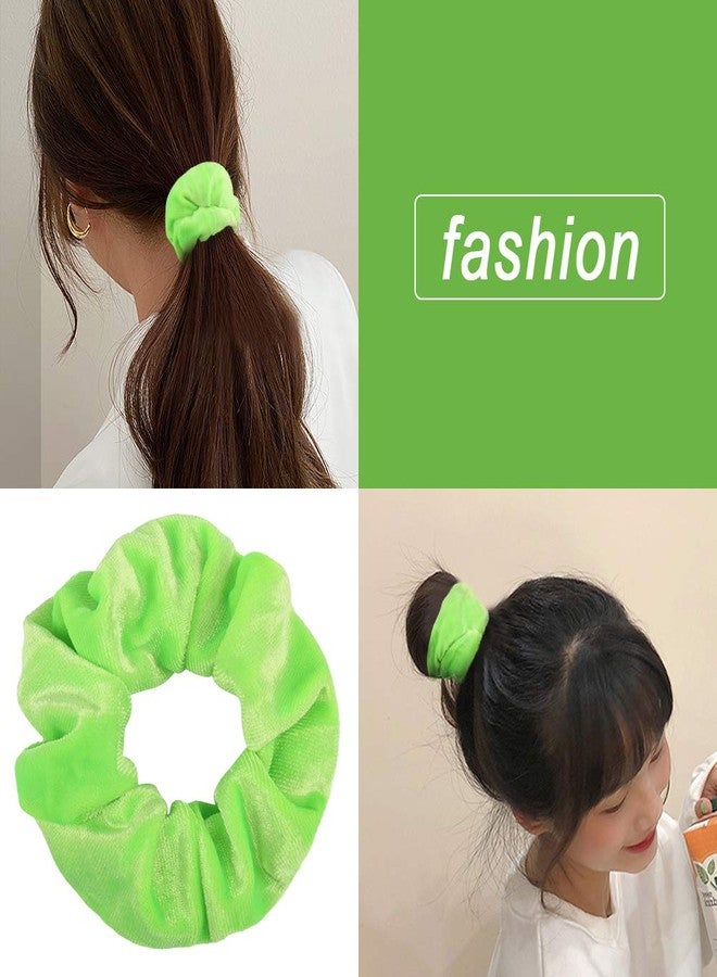 Didder 20 Pcs Hair Scrunchies Solid color Soft Scrunchies Hair Ties Green Velvet Scrunchy Elastics Bobbles Ropes Scrunchie Hair Bands for Women Girls - Image 5