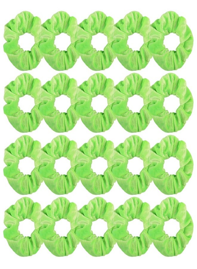 Didder 20 Pcs Hair Scrunchies Solid color Soft Scrunchies Hair Ties Green Velvet Scrunchy Elastics Bobbles Ropes Scrunchie Hair Bands for Women Girls - Image 1