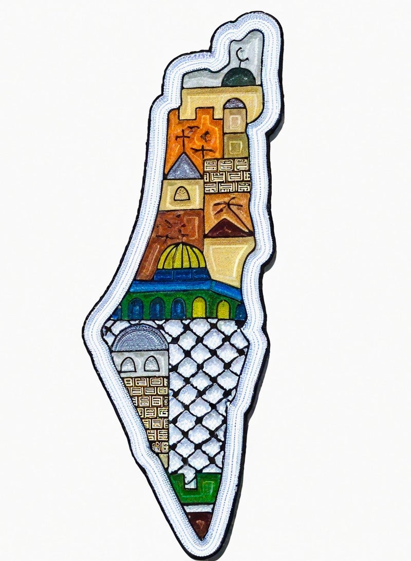 Palestine Map Iron Mobile Sticker