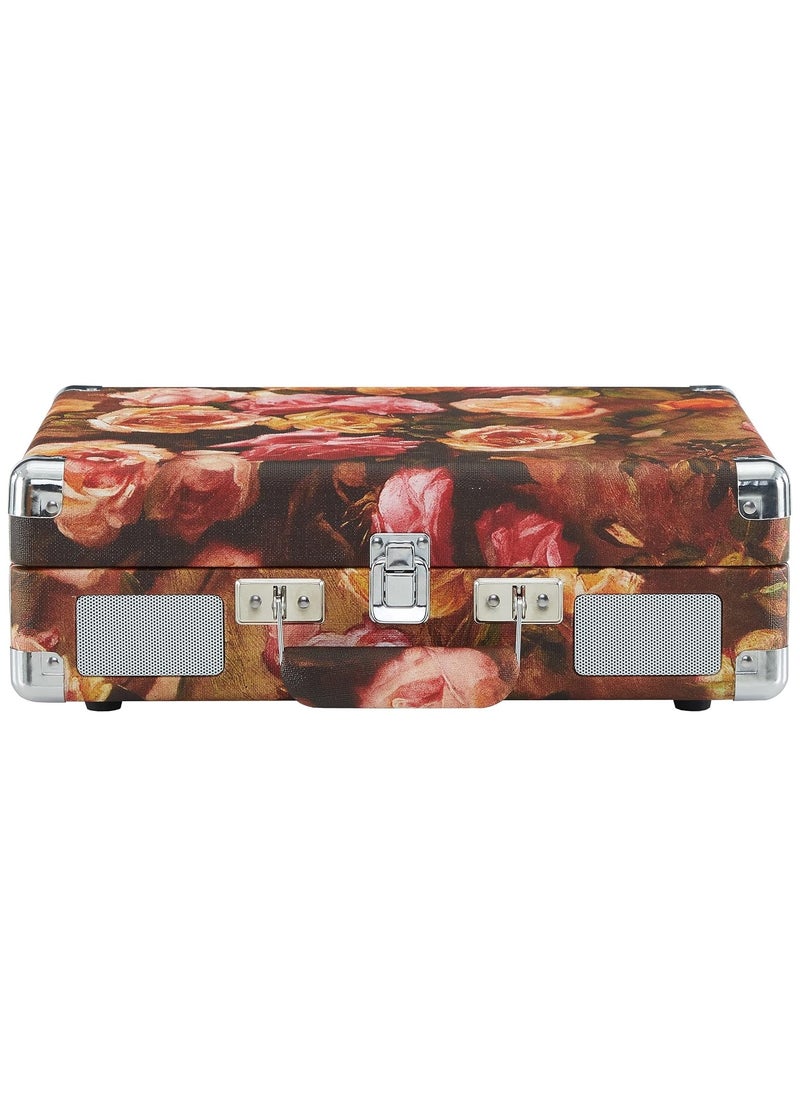 Crosley Crosley CR8005F-FL Cruiser Plus Vintage 3-Speed Bluetooth in/Out Suitcase Vinyl Record Player Turntable, Floral  - Image 4
