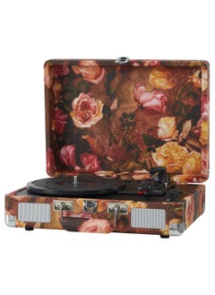 Crosley Crosley CR8005F-FL Cruiser Plus Vintage 3-Speed Bluetooth in/Out Suitcase Vinyl Record Player Turntable, Floral  - Image 5
