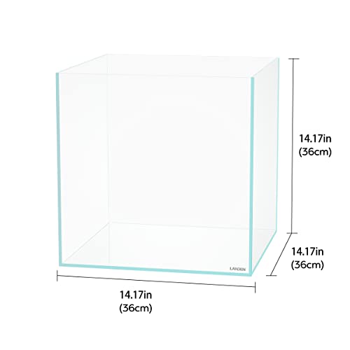 LANDEN 36C 11.5 Gallon Cube Rimless Low Iron Aquarium Tank,W14.2×D14.2×H14.2 in(36x36x36cm) 5mm Thickness with Nano Foam Leveling Mat Included - Image 2