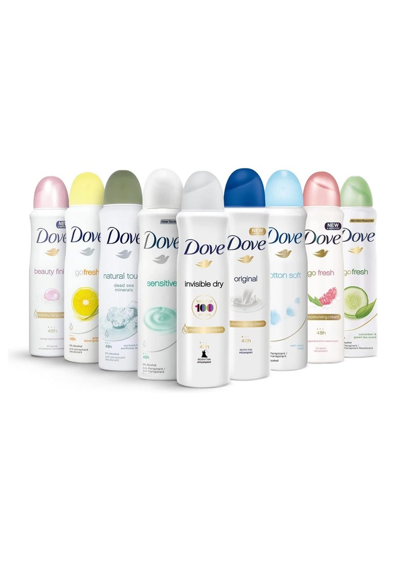 بخاخ دوف المضاد للتعرق، النسخة العالمية، 150 مل (عبوة من 10 قطع)