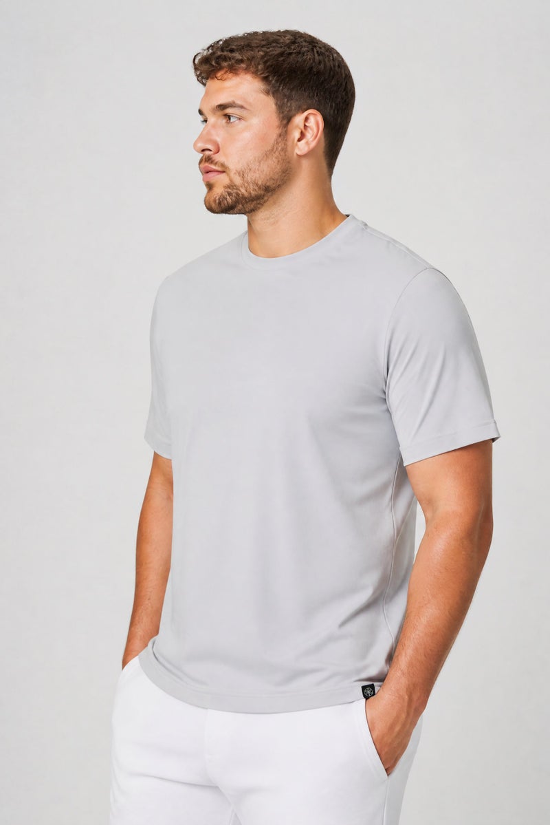 Gaiam Men Sportswear Fit Short Sleeve Training T-shirt, Light Grey - Image 2