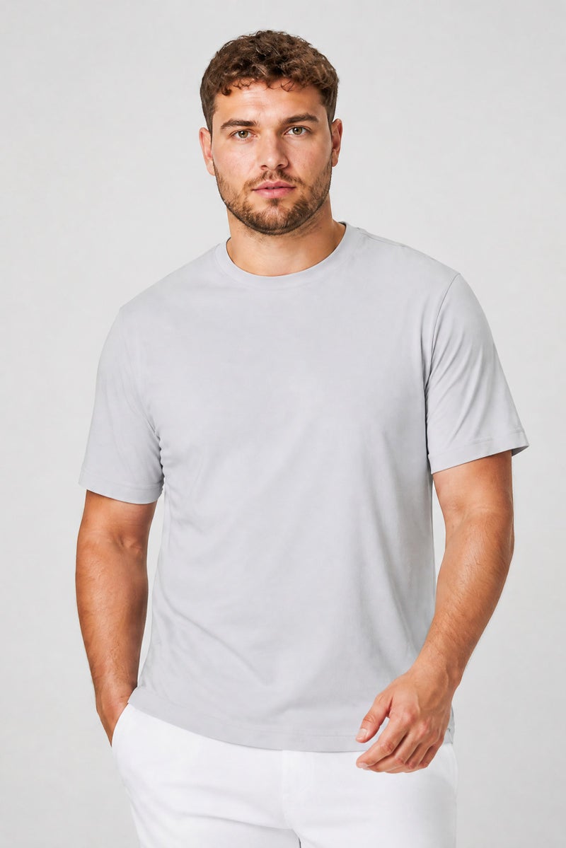 Gaiam Men Sportswear Fit Short Sleeve Training T-shirt, Light Grey - Image 1