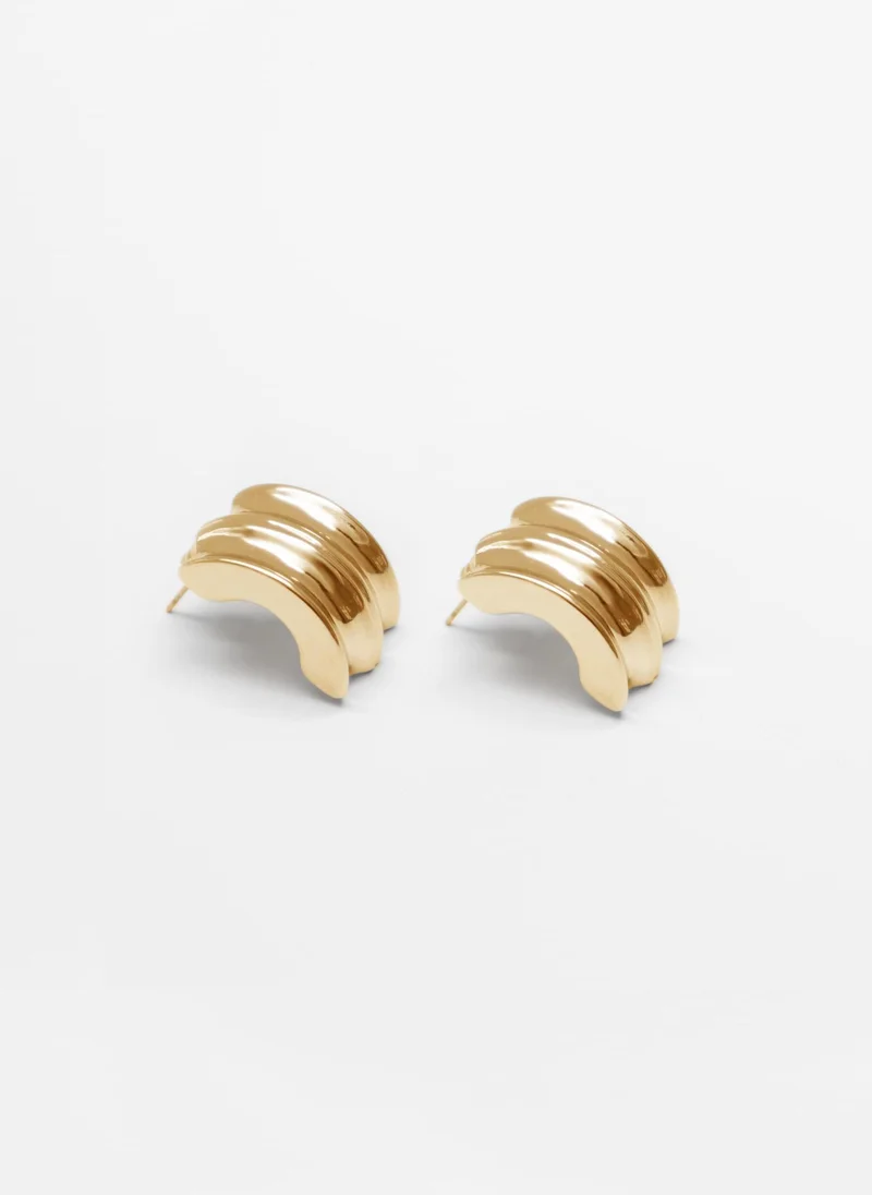 Lichi Half-hoop earrings in textured metal