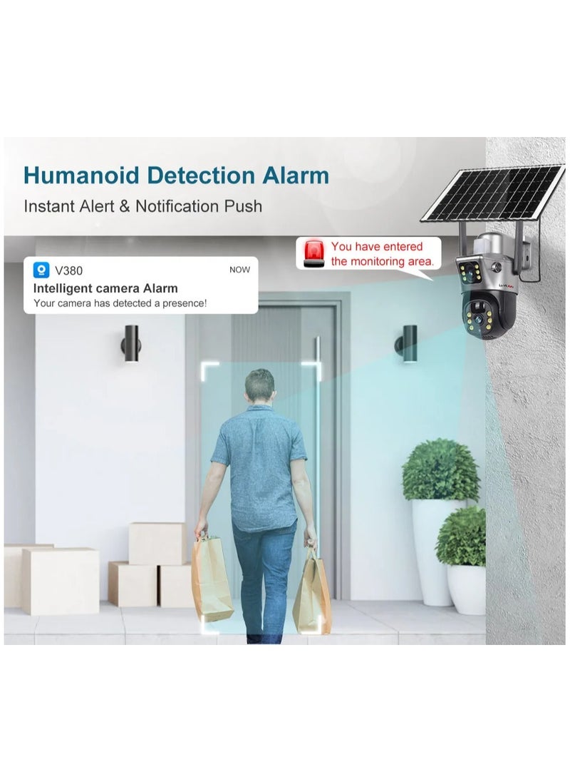 LS Vision - Dual Screen Solar Cell Phone 4G Surveillance Camera Solarcctv Night Vision Full Color HD WIFI - Image 1