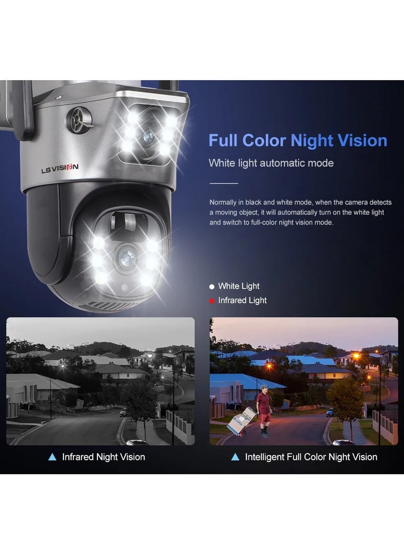 LS Vision - Dual Screen Solar Cell Phone 4G Surveillance Camera Solarcctv Night Vision Full Color HD WIFI - Image 1