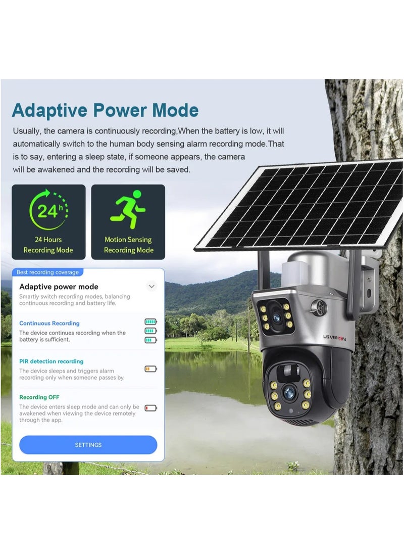 LS Vision - Dual Screen Solar Cell Phone 4G Surveillance Camera Solarcctv Night Vision Full Color HD WIFI - Image 1