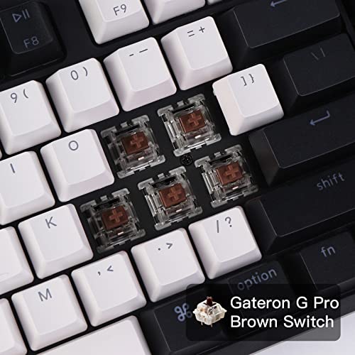 Keychron لوحة مفاتيح ميكانيكية سلكية بتخطيط ماك Keychron C1، مفتاح Gateron G Pro بني، 87 مفتاح بدون لوحة أرقام، أغطية مفاتيح ABS، لوحة مفاتيح للكمبيوتر المحمول Windows PC، إضاءة خلفية RGB، كابل USB-C نوع-C - Image 4