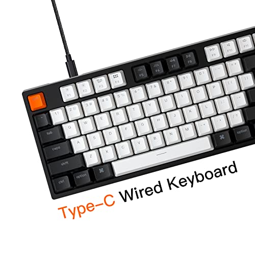 Keychron لوحة مفاتيح ميكانيكية سلكية بتخطيط ماك Keychron C1، مفتاح Gateron G Pro بني، 87 مفتاح بدون لوحة أرقام، أغطية مفاتيح ABS، لوحة مفاتيح للكمبيوتر المحمول Windows PC، إضاءة خلفية RGB، كابل USB-C نوع-C - Image 5