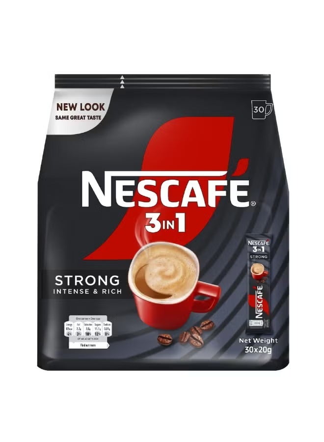 Nescafe 3-in-1 Intense And Rich Coffee Pouch 20grams Pack of 30 - Image 3